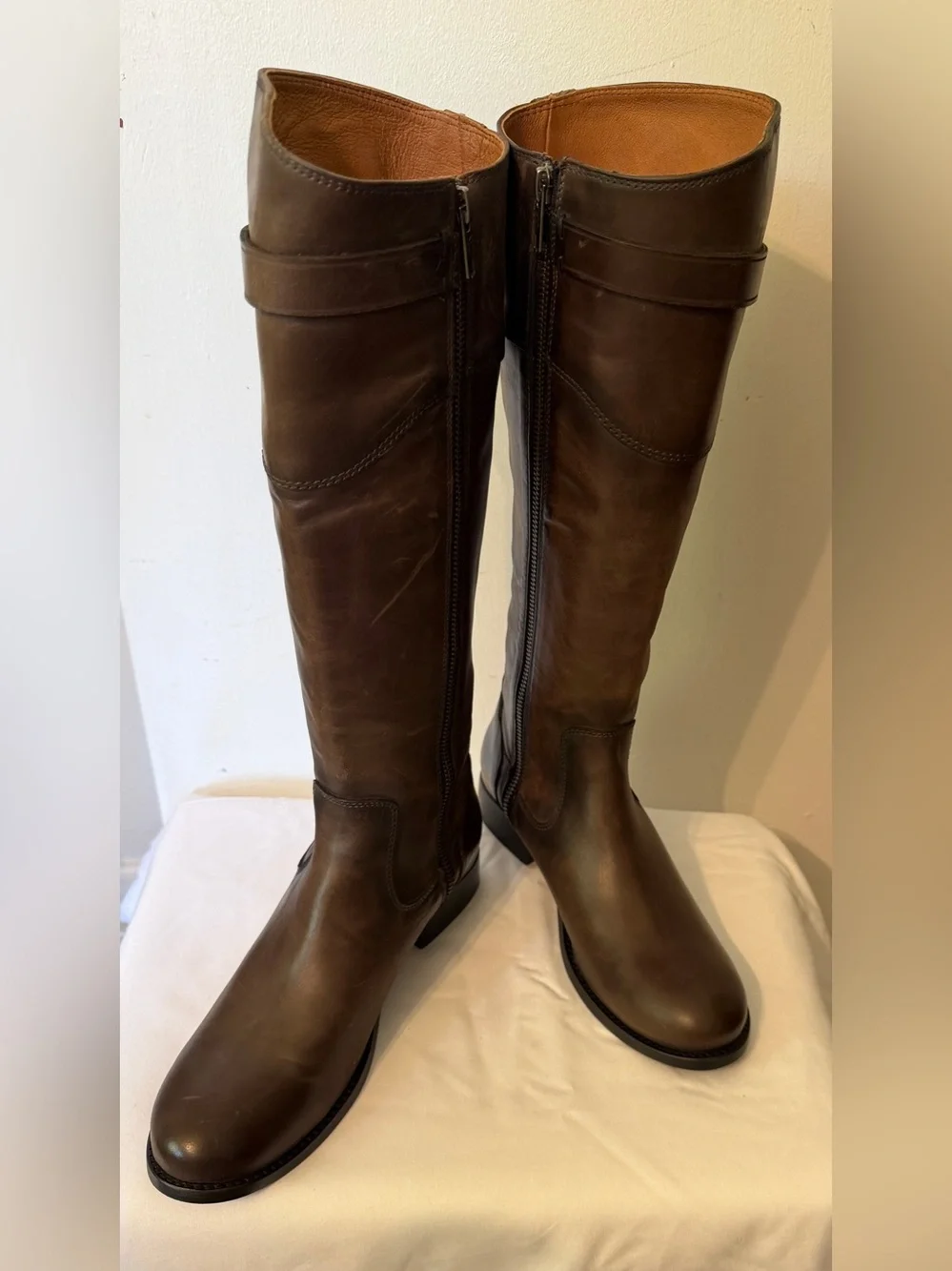Frye Molly Button Riding BootDark Brown Leather